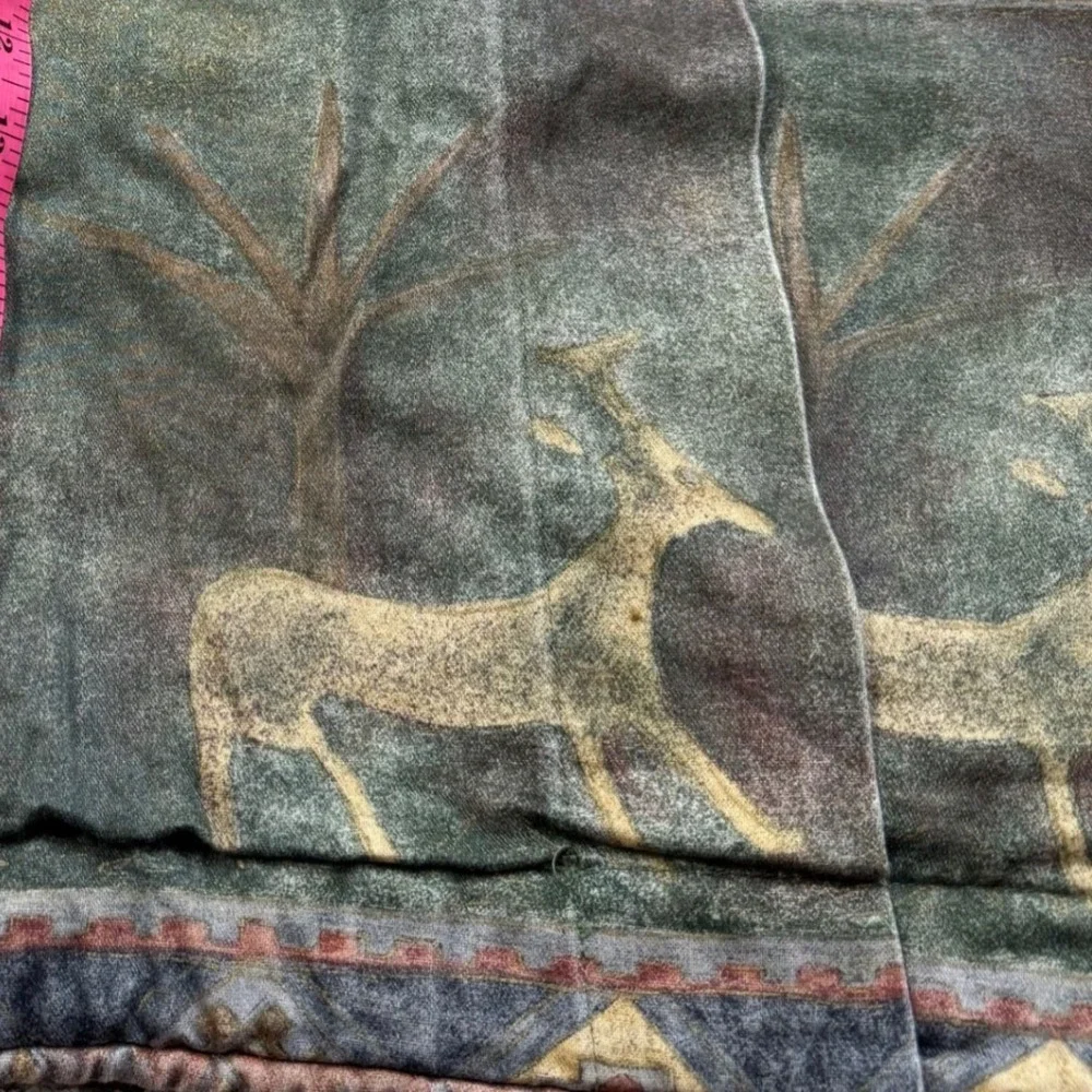 Vintage Mammoth‎ Cave Art Quilted Pillow Sham Prehistoric Tribal Earth Tones